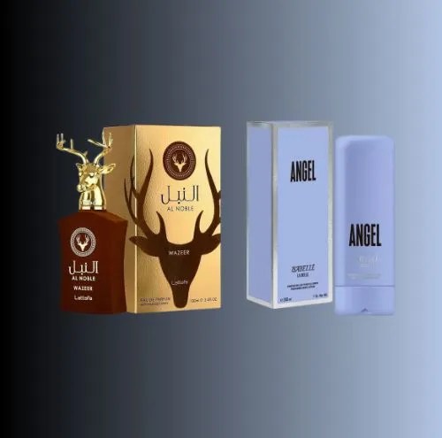 COMBO PROIBIDO – Al Noble Wazeer Perfumes Lattafa – 100 ml + Hidratante Angel Isabelle La Belle 200ml